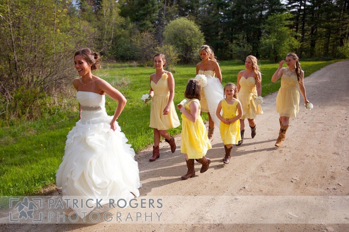 A group of women walking down the road