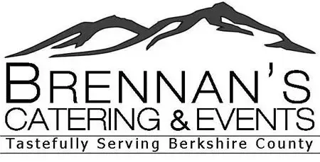 A black and white logo for brennan 's catering & events.